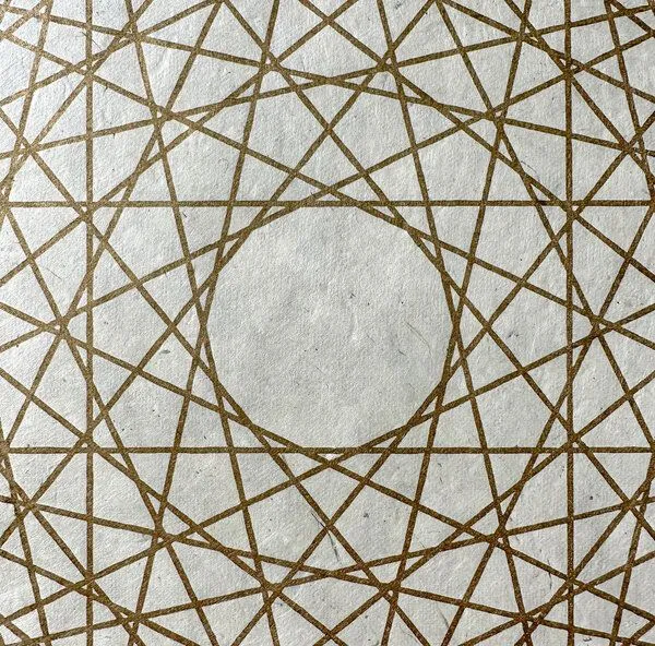 Veskor Cassiopeia Veskor Cassiopeia 7-ORTHOPLEX HEPTACROSS Heilige Geometrie Linoldruck | 40 x 40 cm | Gold auf Naturweiß – Produktbild 4 von 4
