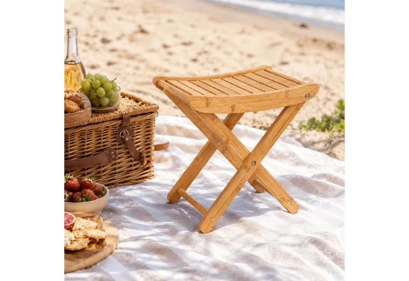 Youyijia Duschhocker Bambus Duschhocker faltbar, Klapphocker für Badezimmer – Produktbild 4 von 5