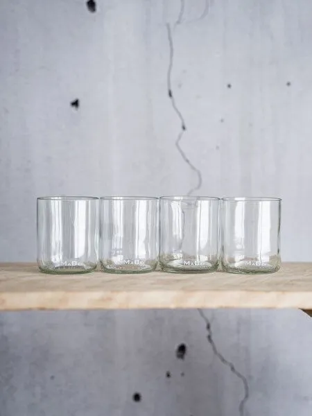 MaBe MaBe Nachhaltiges Trinkglas 1 Stk - handgefertigt aus leergetrunkenen Weinflaschen - 250ml, Transparent, – Produktbild 6 von 7