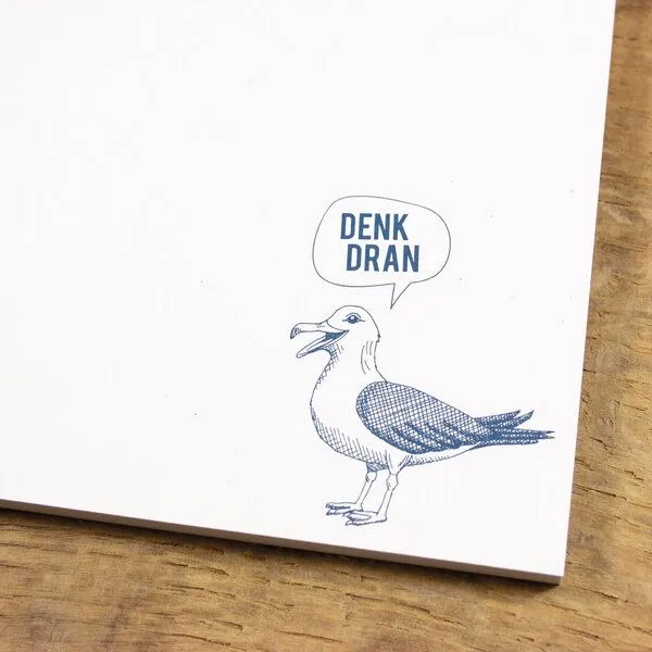 Bow & Hummingbird Bow & Hummingbird Maritimer Notizblock "Denk dran" Möwe aus Recyclingpapier – Produktbild 2 von 4