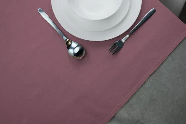 jilda-tex jilda-tex Tischläufer Renforce 100% Bio-Baumwolle Uni 50x160cm, Mauve, – Produktbild 3 von 4