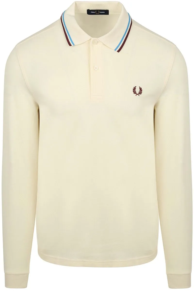 Fred Perry Fred Perry Langarm-Poloshirt Ecru Z46 - Größe S, Wollweiß, – Produktbild 1 von 5