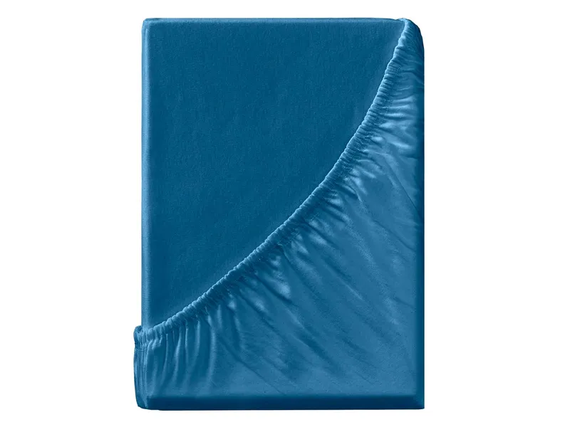 Spannbettlaken "Eco-Jersey-Interlock" aus Bio-Baumwolle 90-100 x 200 cm, safir – Produktbild 1 von 1