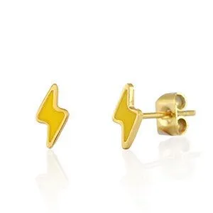 ELEKTROPULLI ELEKTROPULLI Blitz Ohrstecker ca. 8x4mm, Gold, – Produktbild 4 von 4