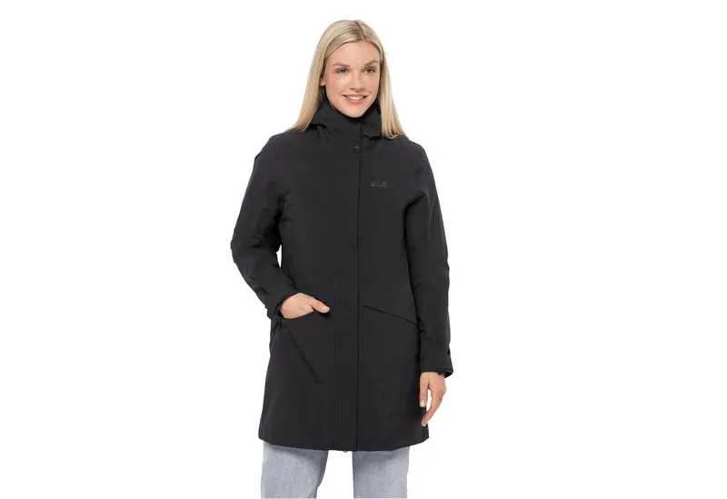 Jack Wolfskin Jack Wolfskin Wintermantel Silent Wisper Parka (wasser- und winddicht, PFC-frei) schwarz Damen, Schwarz, – Produktbild 2 von 6