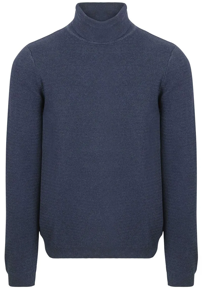 Suitable Suitable Rollkragenpullover Structure Melange Marine - Größe S, Dunkelblau, – Produktbild 1 von 5