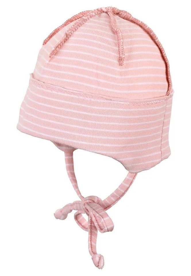 Sterntaler Sterntaler Beanie OCS Beanie (1-St) Babymütze aus Baumwolle mit Bindeband und Ohrenklappen, Rosa, – Produktbild 4 von 5