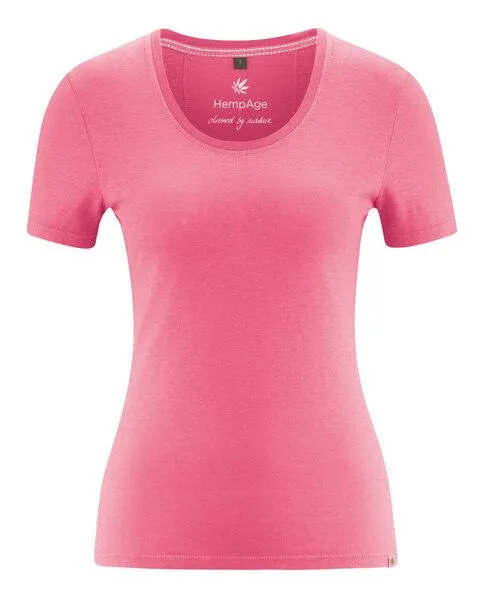 HempAge HempAge T-Shirt Slim fit Hanf/Biobaumwolle, Hibiscus(pink), – Produktbild 2 von 4