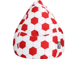 Sitzsack "Fankurve XL", 70 x 110 cm,rot-weiß – Produktbild 1 von 1