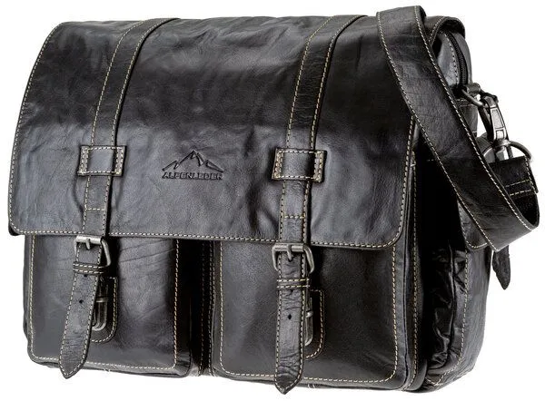 Alpenleder Alpenleder Messenger Bag AOSTA, Ebenholz, – Produktbild 2 von 4