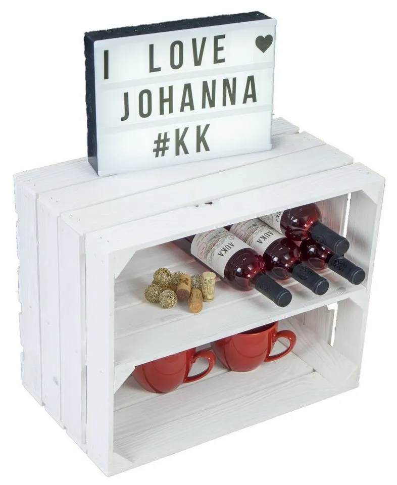 Kistenkolli Altes Land Allzweckkiste 2er SET "Johanna" Weiß Längs (Spar-Set, 2er Set), Braun, – Produktbild 4 von 5