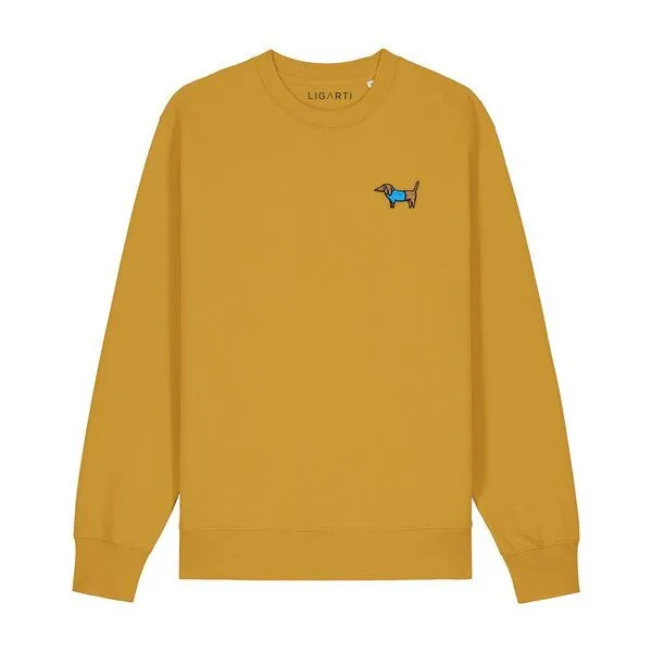LIGARTI Bestickter Pullover – Steffen der Dackel – LIGARTI Tiermanufaktur, Senfgelb, – Produktbild 1 von 2
