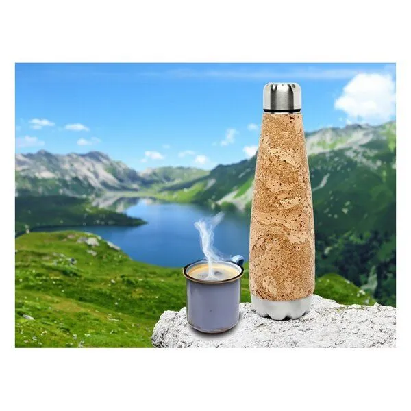 Kork-Deko Kork-Deko Trinkflasche aus Edelstahl mit Kork-Mantel, 600 ml – Produktbild 2 von 4
