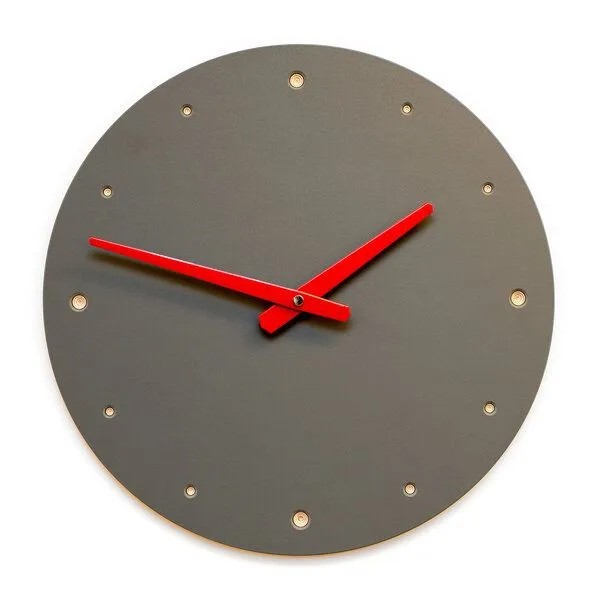 klotzaufklotz klotzaufklotz Wanduhr Linoleum, Pewter, – Produktbild 1 von 4