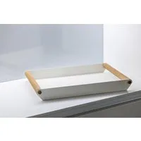 kleiderleiter de kleiderleiter_de Serviertablett | Design-Tablett Helga - Retro Hipster Eiche Alu, Weiss, – Produktbild 1 von 1