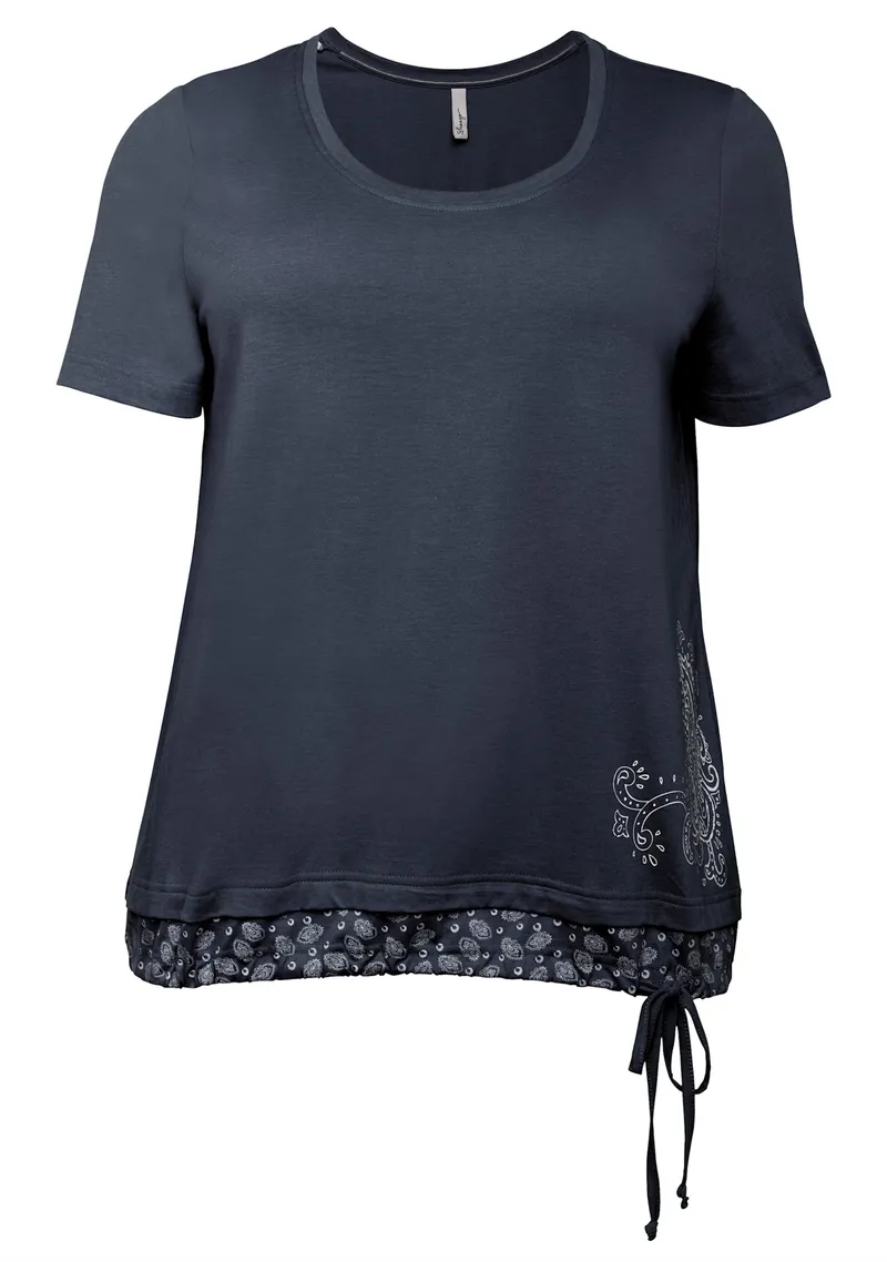sheego Kurzarmshirt marine, Marine, – Produktbild 1 von 2
