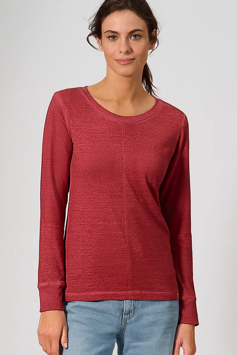 HempAge Hempage Damen vegan Langarmshirt Ruby, Rot, – Produktbild 2 von 2