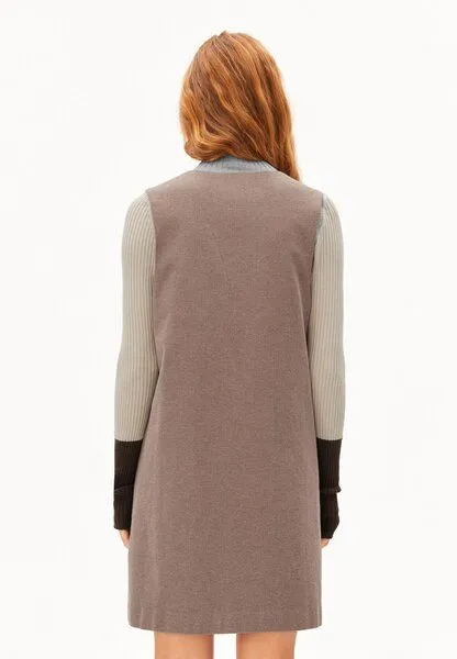ARMEDANGELS ARMEDANGELS HERRINGBONE PINAAFO Damen Kleid aus Bio-Baumwoll Mix, Claystone-soft nougat, – Produktbild 2 von 4