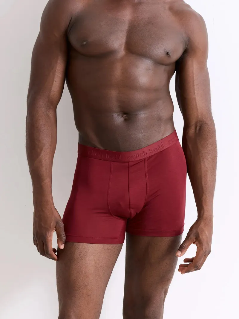 erlich textil erlich textil Light Touch Pants, enge Boxershorts aus weichem Modal, made in Europe, Bordeaux, – Produktbild 1 von 6
