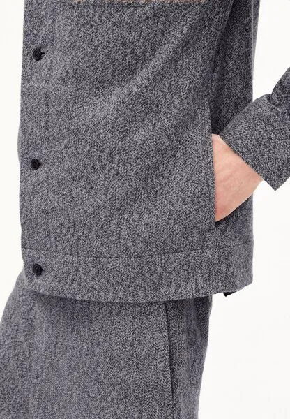 ARMEDANGELS ARMEDANGELS TWEED OVERSHIRT Herren Overshirt aus 100% Bio-Baumwolle, Silver melange, – Produktbild 3 von 4