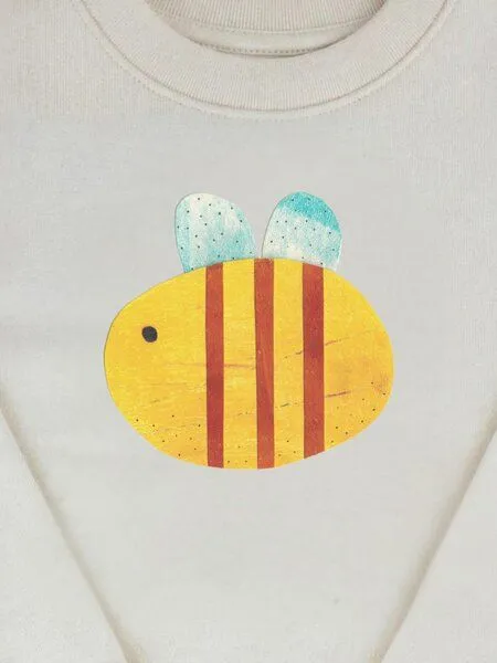 MelaDi MELAdi Kinder Sweater aus Biobaumwolle - Hummel auf Natural Raw – Produktbild 3 von 4