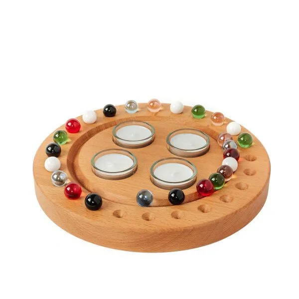 klotzaufklotz klotzaufklotz Adventskalender und Adventskranz mit Teelichtern, Gemischt, – Produktbild 2 von 8