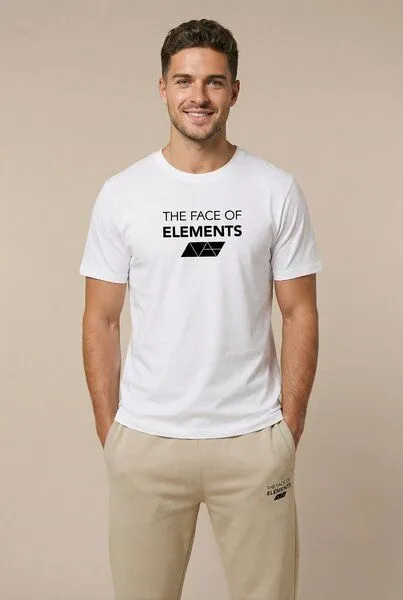 THE FACE OF ELEMENTS The Face of Elements Bold - Regular Fit T-Shirt aus 100% Bio-Baumwolle, White (weiß), – Produktbild 4 von 4