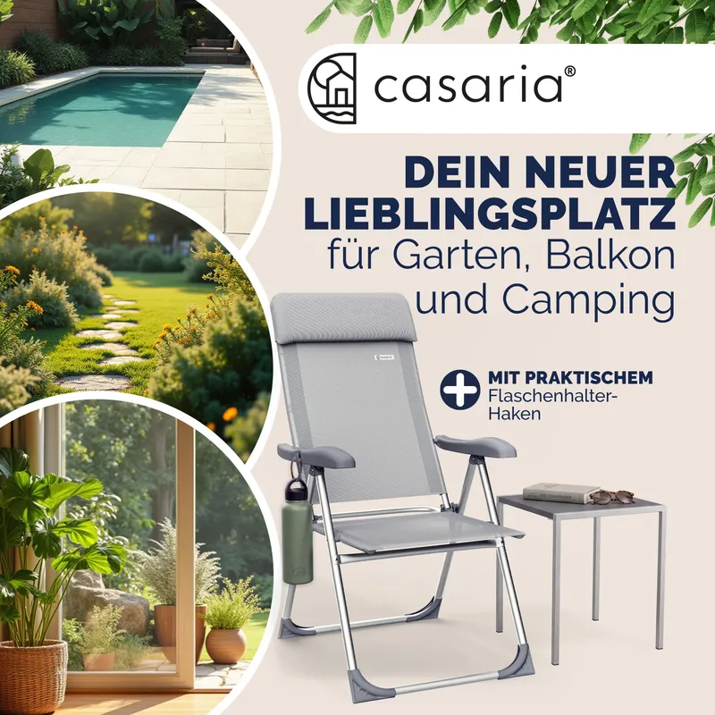 Casaria® Gartenstuhl 4er-Set Silber Alu, Silber, – Produktbild 2 von 2
