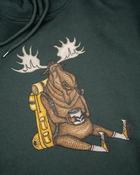 LAKOR LAKOR Hoody aus Bio-Baumwolle - Snooze Moose - Green Gables – Produktbild 3 von 4