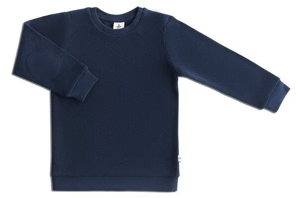 Leela Cotton Leela Cotton Baby und Kinder Piqué Sweatshirt reine Bio-Baumwolle, Indigo (blau), – Produktbild 1 von 3