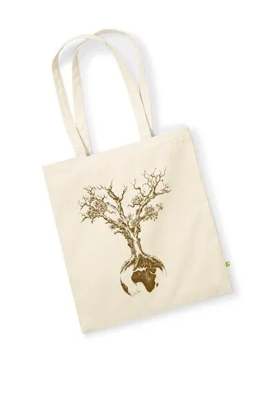 Life-Tree Life-Tree Tasche aus Biobaumwolle Fairwear "Weltenbaum" für in Grün/Blau/Weiß/Rot, Natur, – Produktbild 1 von 1