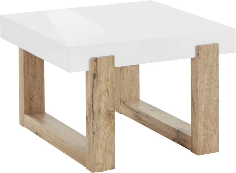OTTO home Couchtisch Solid, hochglanzfarbener weißer Tischplatte, in zwei unterschiedlichen Größen, Weiß, – Produktbild 3 von 8