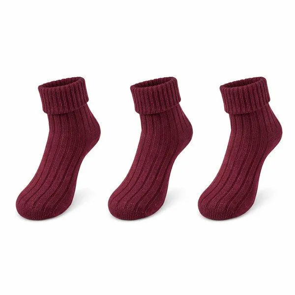 Bruno Barella Bruno Barella Damen Socken aus feiner Lammwolle – 3er-Pack, Bordeaux, – Produktbild 2 von 2