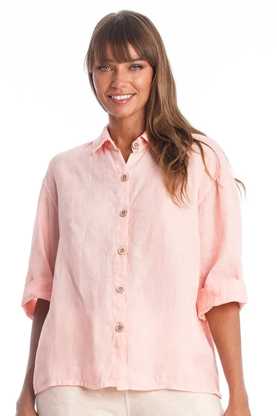 RAVENS VIEW IBIZA RAVENS VIEW IBIZA Damen vegan Bluse Sommer Pink Panther, Hell orange, – Produktbild 2 von 2