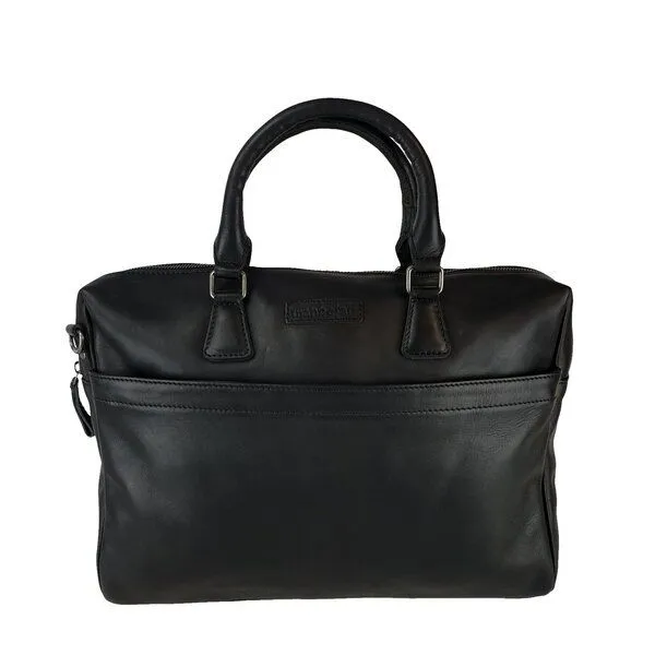 manbefair manbefair Laptoptasche Joan Leder, Schwarz, – Produktbild 3 von 4