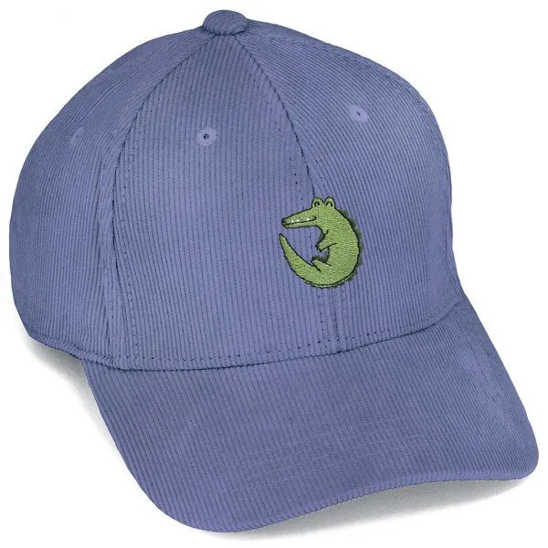 LIGARTI Bestickte Cord Cap – Ali das Krokodil – LIGARTI Tiermanufaktur, Taubenblau, – Produktbild 1 von 4