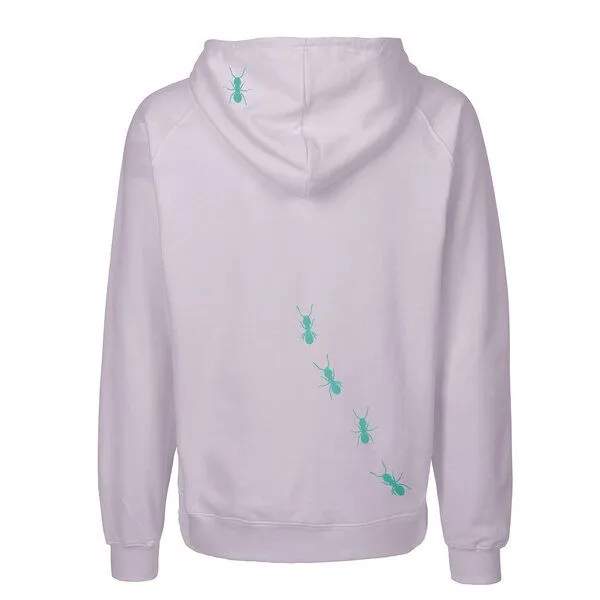 HANDGEDRUCKT HANDGEDRUCKT "Ameisen" Männer Zip Hoody Neutral, Dusty purple, – Produktbild 1 von 3