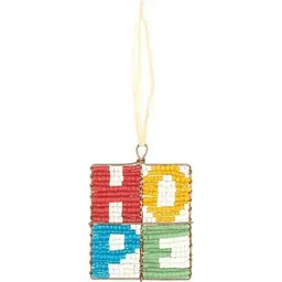 Global Mamas Global Mamas Upcycling Christbaumschmuck - LOVE & HOPE - Rainbow Dekoanhänger – Produktbild 1 von 1