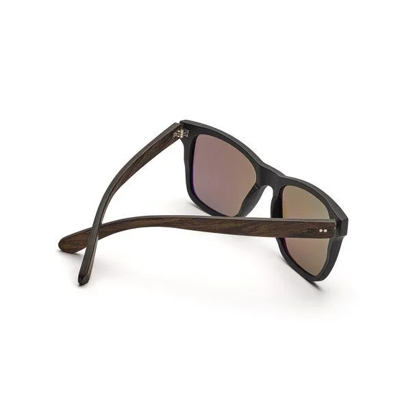 TAKE A SHOT TAKE A SHOT Holz Sonnenbrille Eckig für Herren, Schwarz (schwarz/walnuss/grau), – Produktbild 3 von 4