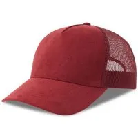 Atlantis Headwear Atlantis Headwear Damen / Herren Netz Cap kombiniert mit Wildlederoptik Basecap Kappe Cappy, Burgundy, – Produktbild 1 von 1