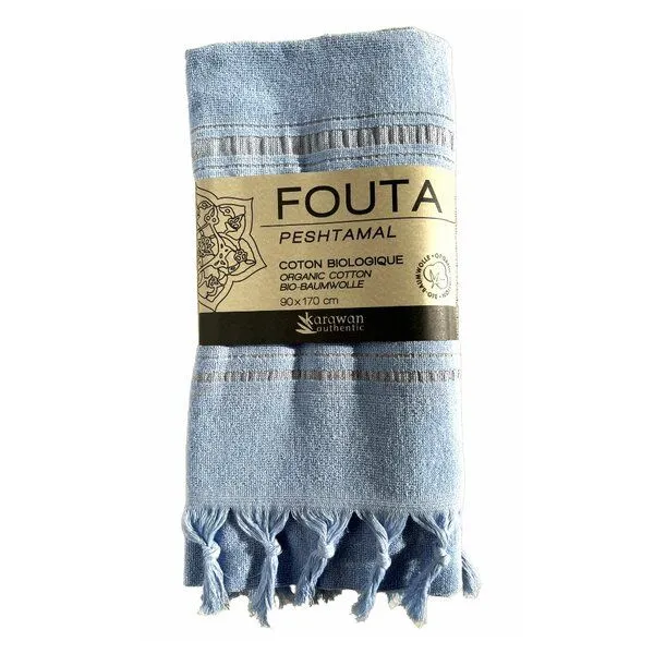 Karawan authentic Karawan authentic Fouta / Hammamtuch aus Biobaumwolle - Dolce Collection, Azurine, – Produktbild 2 von 2