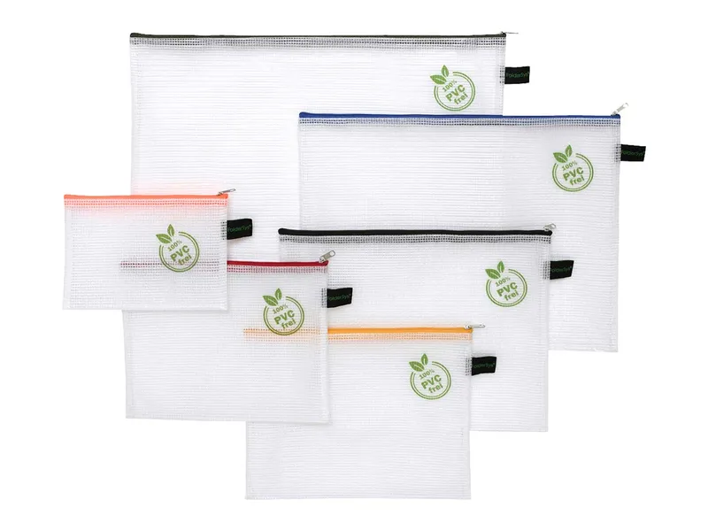 FolderSys FolderSys Reißverschlussbeutel 'Phat-Bag', 6er-Set, sortierte Farben – Produktbild 1 von 2