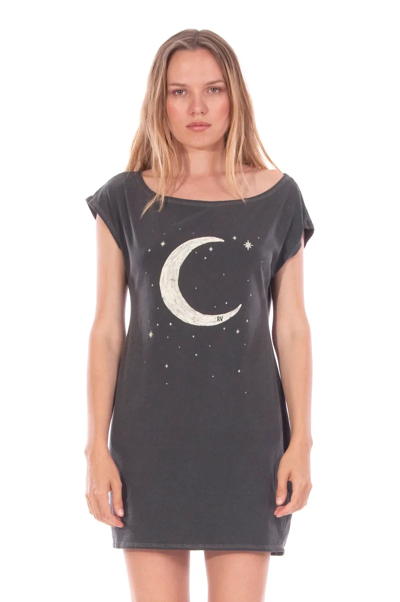 RAVENS VIEW IBIZA RAVENS VIEW IBIZA Damen vegan Kleid Moon Anthrazitgrau, Grau, – Produktbild 1 von 2