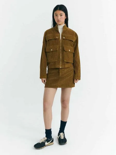 thinking mu thinking mu Damen Jacke - Corduroy Celia Jacket - aus Baumwolle, Light oak (braun), – Produktbild 2 von 4