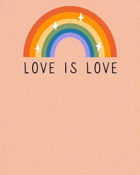 watapparel watapparel T-Shirt Frauen Love is Love, Fraiche peche, – Produktbild 3 von 4