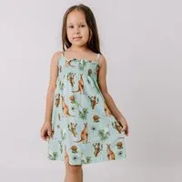 Walkiddy Sommerkleid ärmellos Mint Kängurus & Koalas Bio-Baumwolle GOTS – Walkiddy – Produktbild 1 von 1