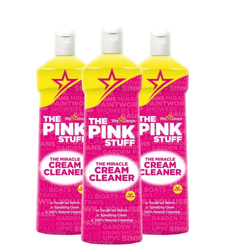 The Pink Stuff 3 x Stardrops The Pink Stuff Miracle Cream Cleaner Reinigungsmilch je Küchenreiniger – Produktbild 1 von 2