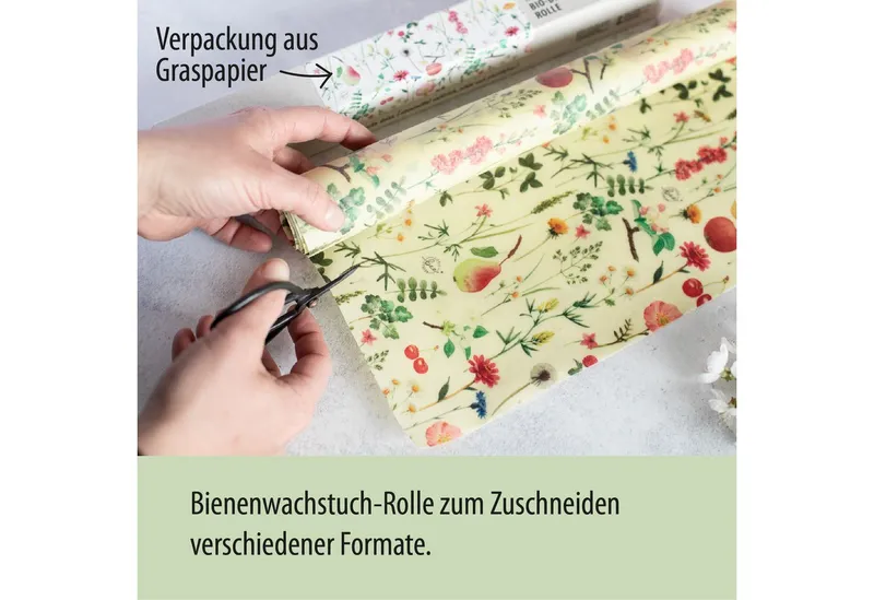 little bee fresh little bee fresh Bienenwachstücher Bio-Bienenwachstuch-Rolle (70x32cm), wiederverwendbar, plastikfrei, nachhaltig, regional, Bunt, – Produktbild 4 von 5