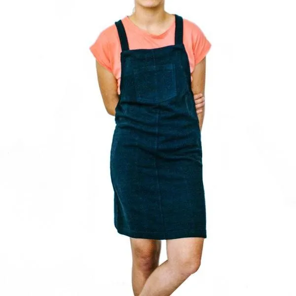 The Driftwood Tales The Driftwood Tales Latzkleid aus Sweatshirtstoffabfällen, Navyblau, – Produktbild 1 von 4