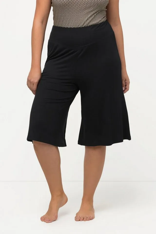 Ulla Popken Shorts Bermuda weites Bein Elastikbund Bestseller, Schwarz, – Produktbild 2 von 4